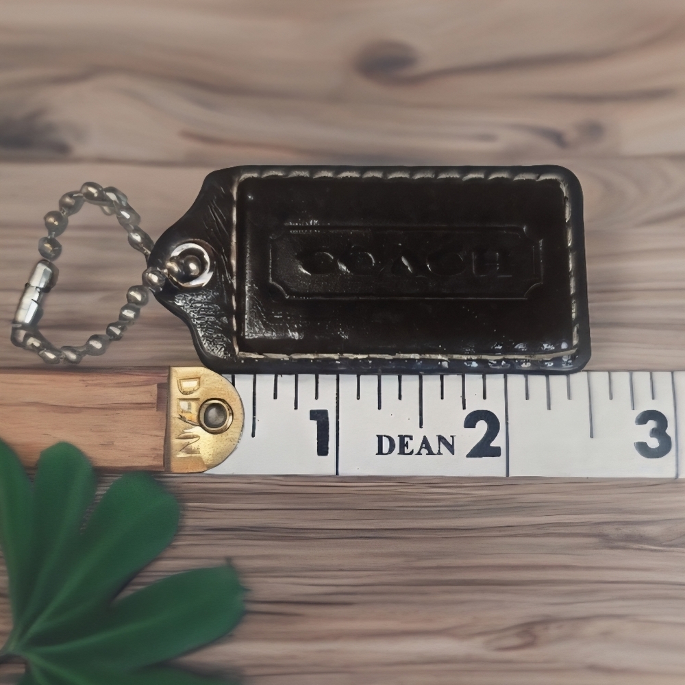 Coach 2.5" Chocolate Brown Leather Hangtag. Goes With Many Bags.